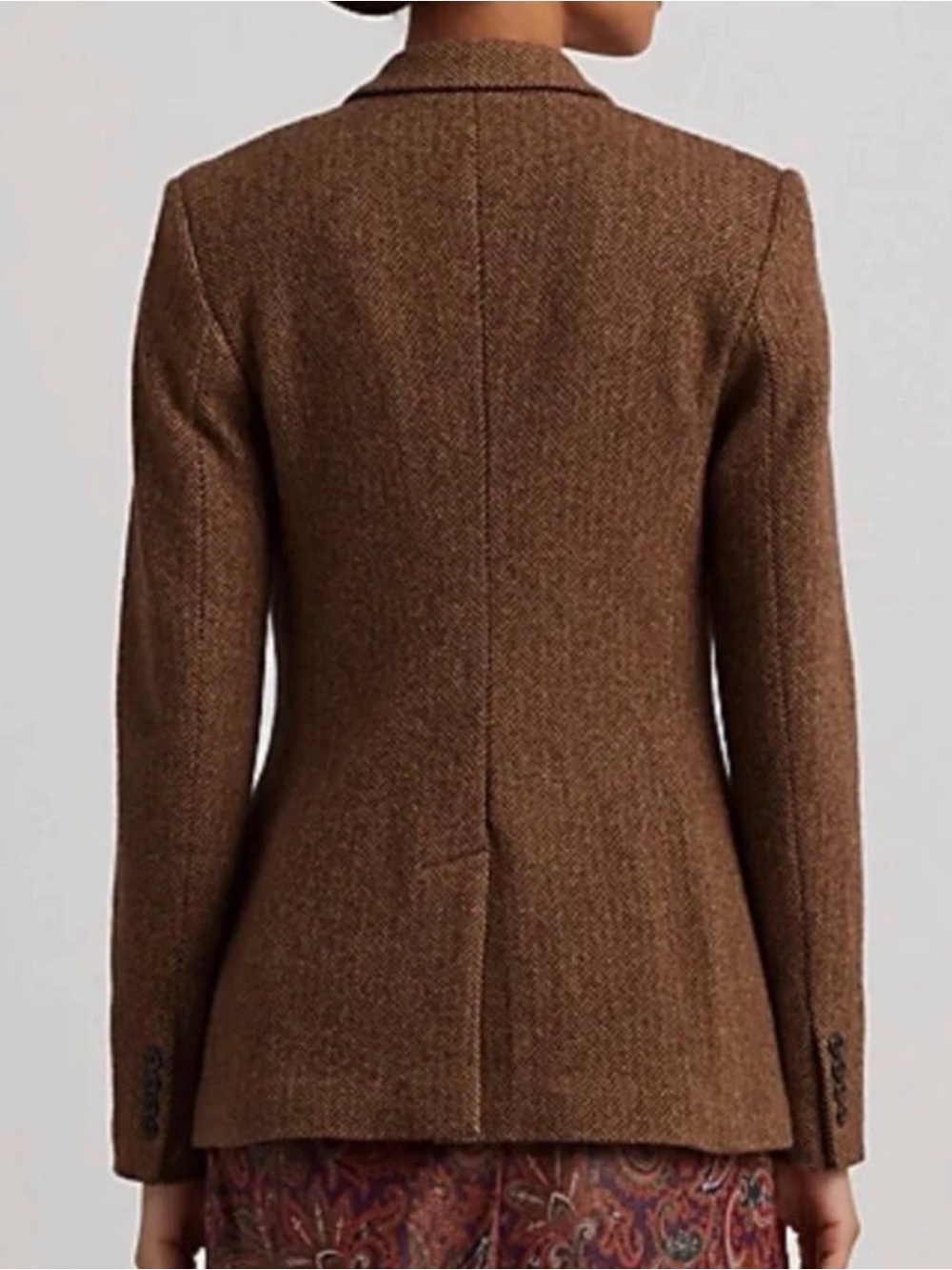 Ralph Lauren Brown Herringbone Blazer Jacket - Picture 3 of 7